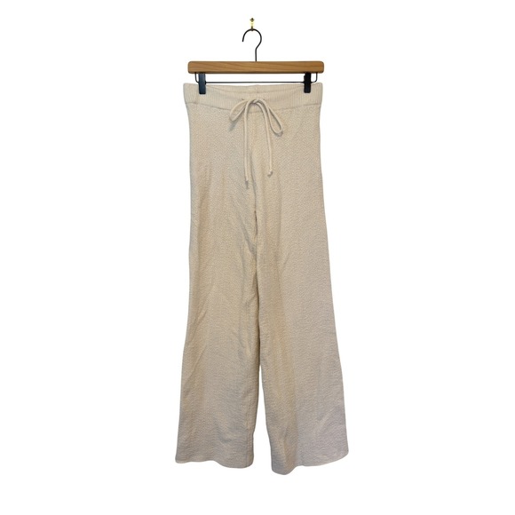 bohme Pants - Bohme Cream Textured Knit Wide Leg Lounge Pants Womens Size S